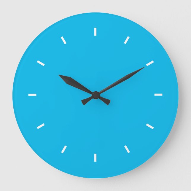Deep Cyan Top One Color Large Clock (Front)