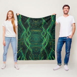 Deep Cyber Fleece Blanket