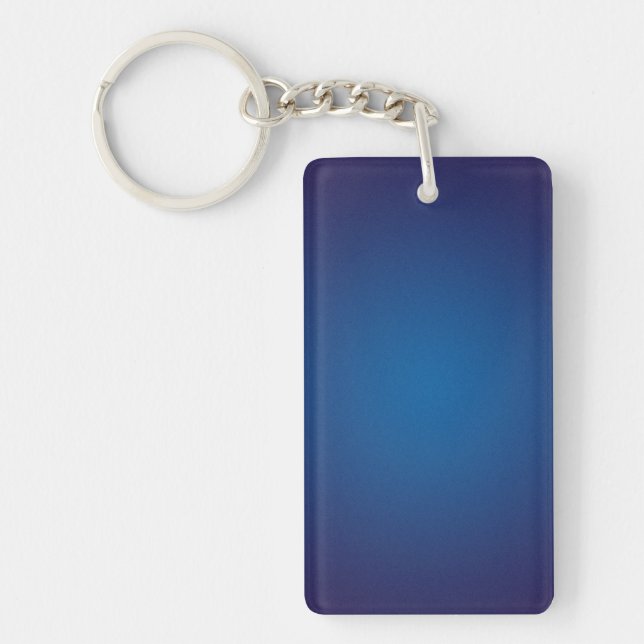 Deep Dark Blue Grainy Vignette Key Ring (Front)
