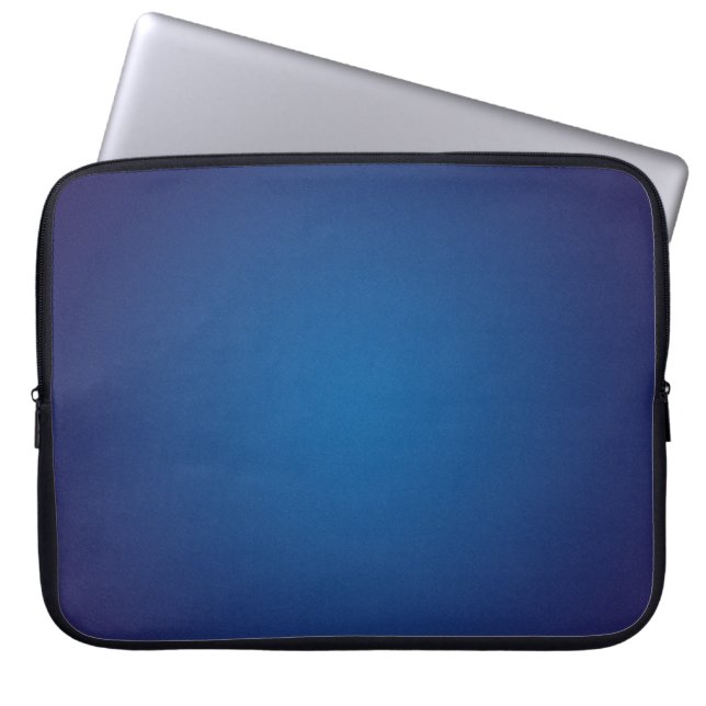 Deep Dark Blue Grainy Vignette Laptop Sleeve (Front)