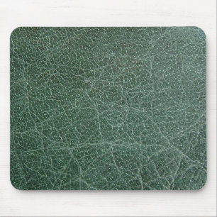 Deep Dark Green on Leather Finish Mouse Mat