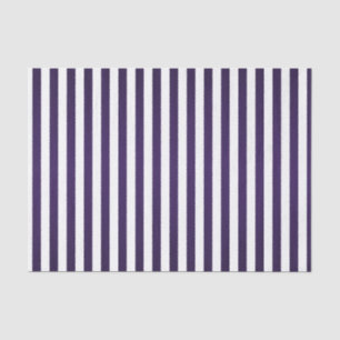 Deep Dark Purple and White Stripes Tissue Paper