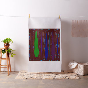 Deep dark purple art inspired mixed patterned fabric