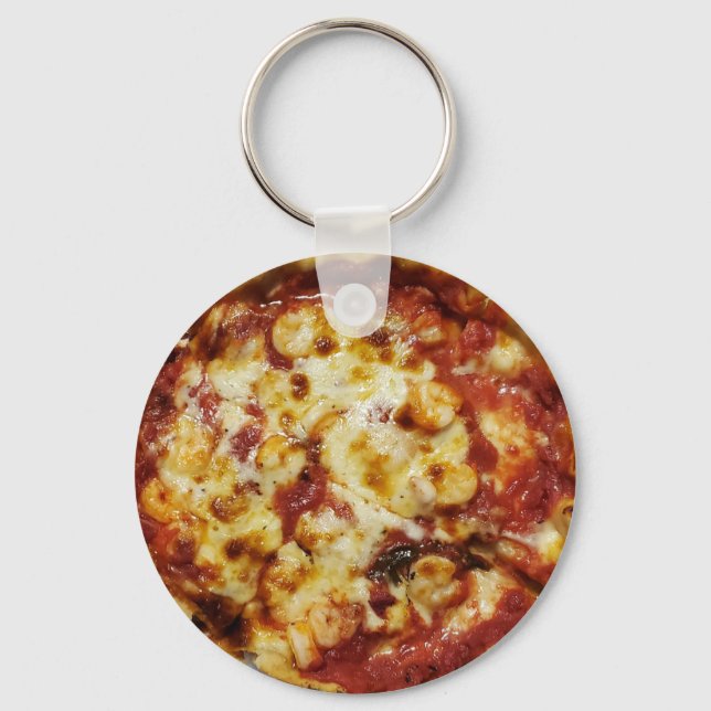 Deep Dish Shrimp and Cheese Pizza     Key Ring (Front)