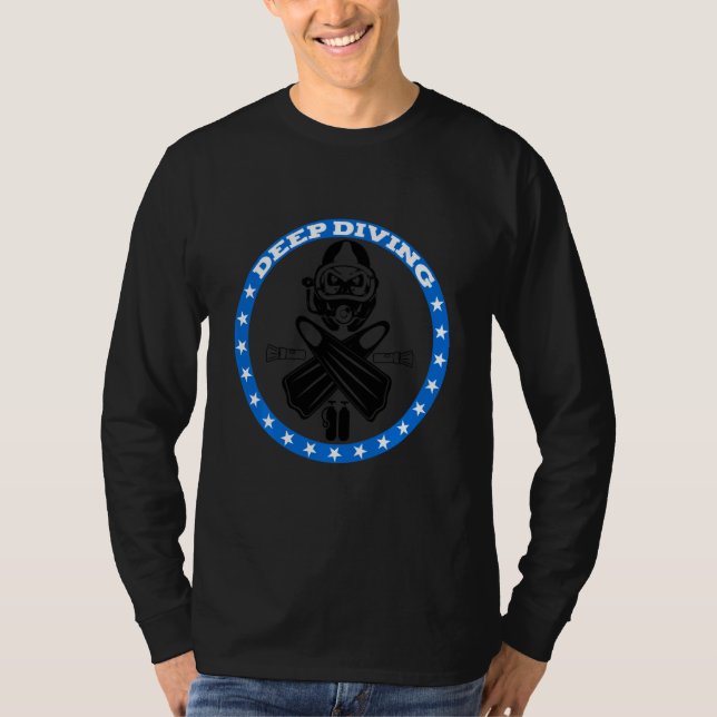 Deep Diving  Funny Scuba Dive Divers T-Shirt (Front)