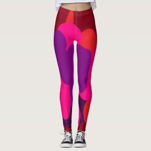 Deep dusky pink punk purple and grape wine colours leggings