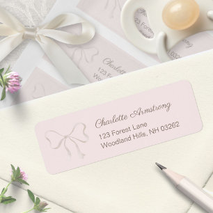 Deep Dusty Rose Baby Shower Bow Return Address
