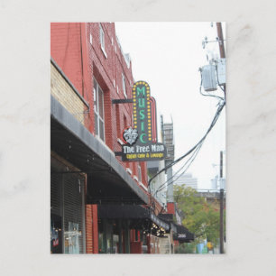 Deep Ellum Music The Free Man Sign Postcard