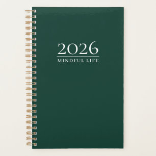 Deep Emerald 2026 Planner Custom Title & Initial