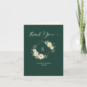 Deep Emerald and Autumn Roses Note Card
