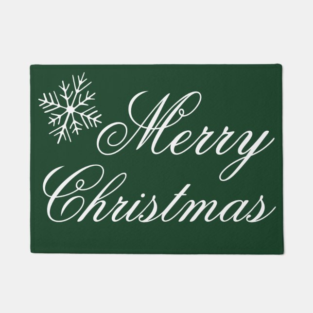 Deep Emerald Christmas Doormat (Front)