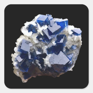 Deep Fluorite Crystal Flake Calcite Gemstone Art Square Sticker