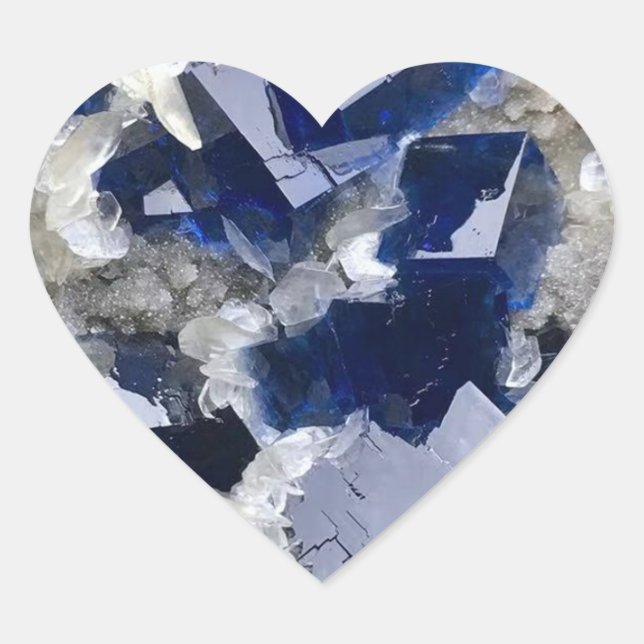 Deep Fluorite Crystal Flake Heart Gemstone Art  Sticker (Front)