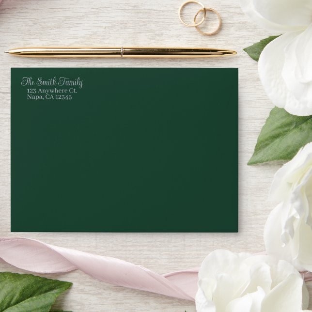 Deep Forest And Silver Mist Customizable Wedding  Envelope (Wedding)