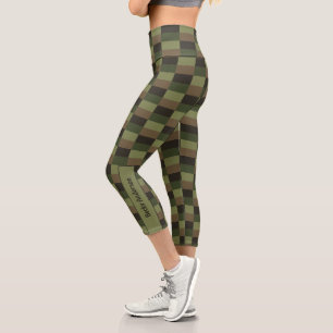 Deep Forest Color Combination Capri Leggings