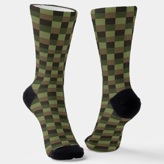Deep Forest Color Combination Socks (Angled)