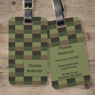 Deep Forest Colour Combination both sides Luggage Tag