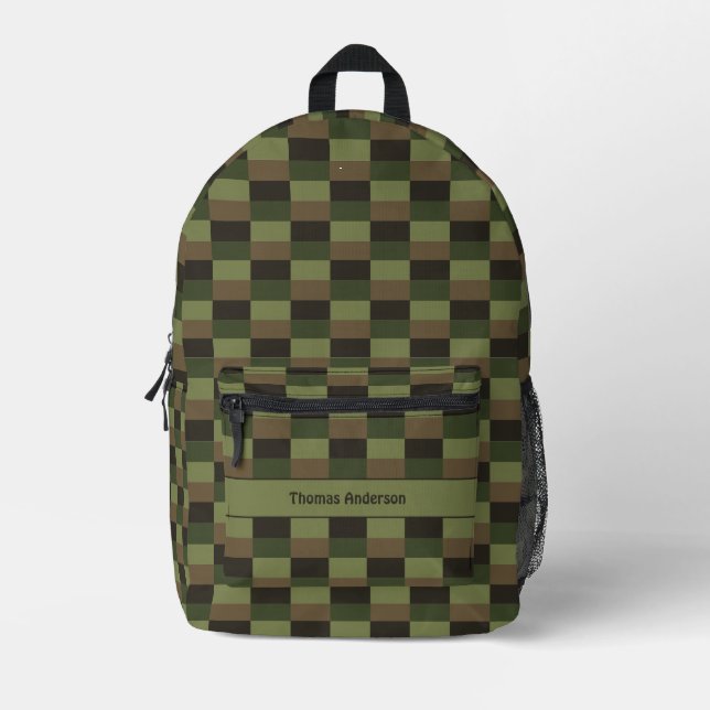 Deep Forest Colour Combination Printed Backpack (Front)