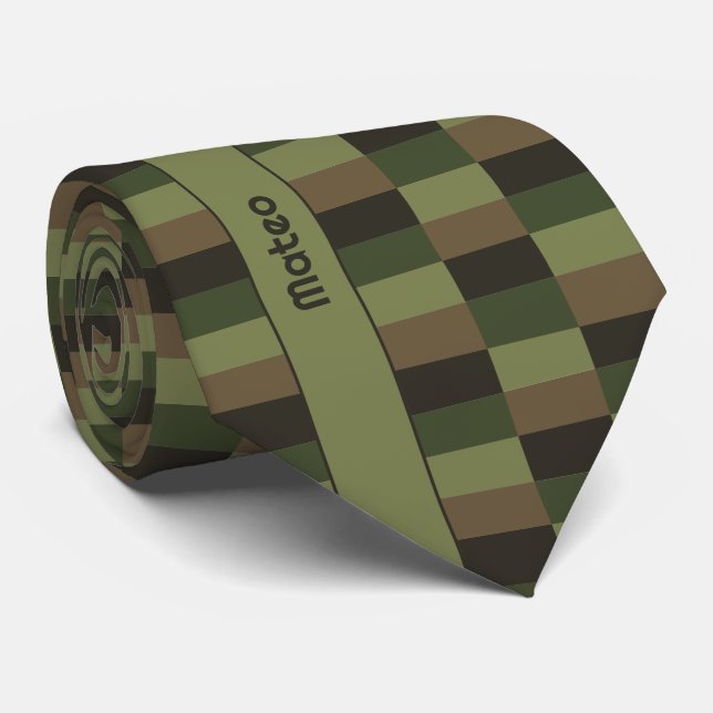 Deep Forest Colour Combination Tie (Rolled)
