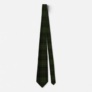 Deep Forest Green, Black, and Charcoal Tartan  Tie
