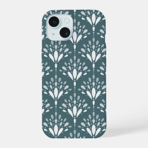 Deep Forest Green Botanical Folk Floral Art iPhone 15 Case