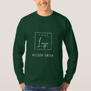 Deep Forest Green Business Add Your Logo With Name T-Shirt
