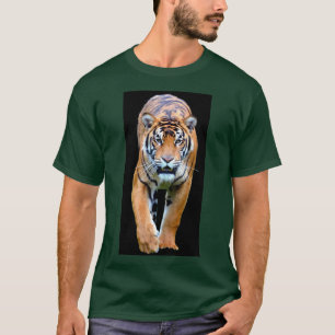 Deep Forest Green Colour Tiger Trendy Modern T-Shirt