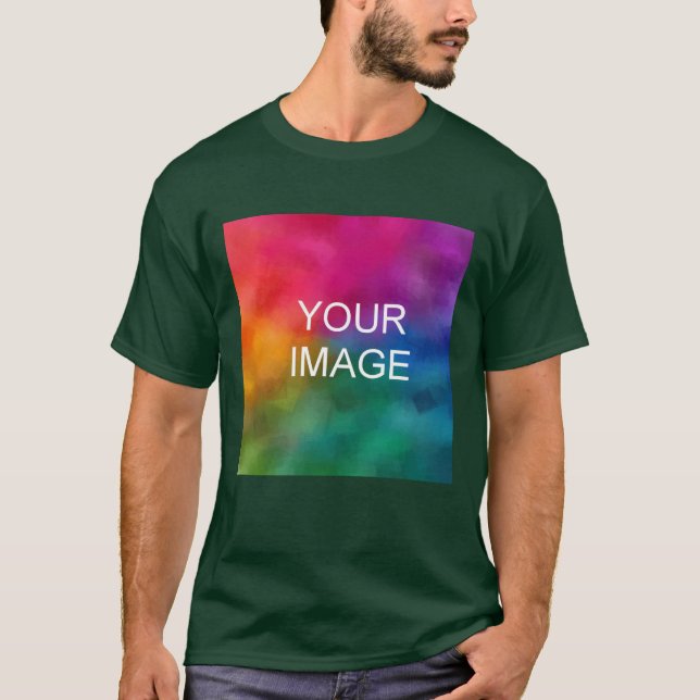 Deep Forest Green Custom Add Image Logo  T-Shirt (Front)