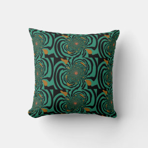 Deep Forest Green Fractal Design Cushion