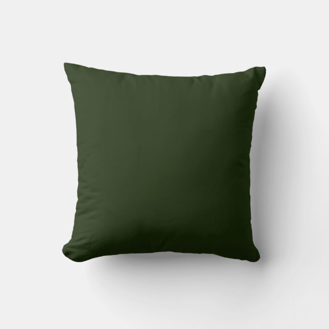 Deep forest green solid colour cushion (Front)