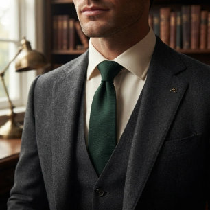 Deep Forest Green Textured Tie