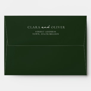 Deep Forest Green Vineyard Wedding Return Address Envelope