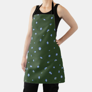 Deep Forest Japanese Nemophila Floral Pattern Apron