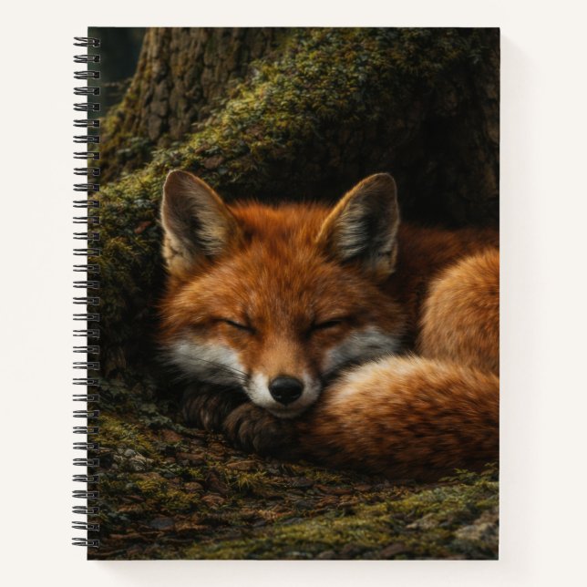 Deep Forest Slumber | Red Fox Art | Notebook (Front)