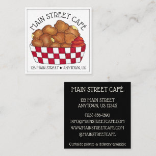 Deep Fried Cheese Curds Minnesota Wisconsin Food Square Business Card