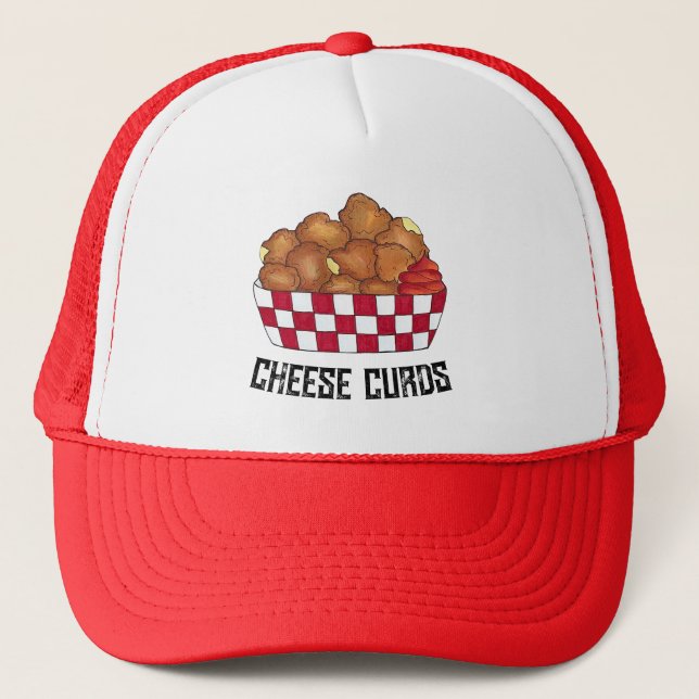 Deep Fried Cheese Curds Minnesota Wisconsin Food Trucker Hat (Front)