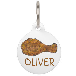 Deep Fried Chicken Leg Drumstick Foodie Soul Food Pet Tag