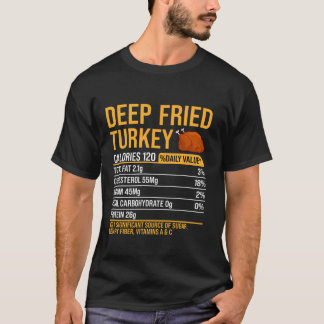 Deep Fried Turkey Nutrition Food Facts Thanksgivin T-Shirt