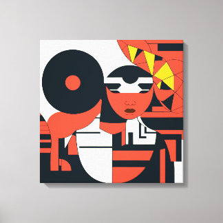 Deep geometric art abstraction canvas print