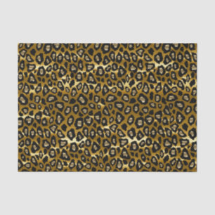 Deep Gold and Black Leopard Animal Print Tissue Paper