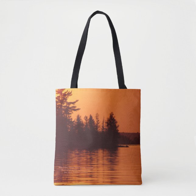 Deep Golden Orange Sunset on Lake Vermilion Tote Bag (Front)