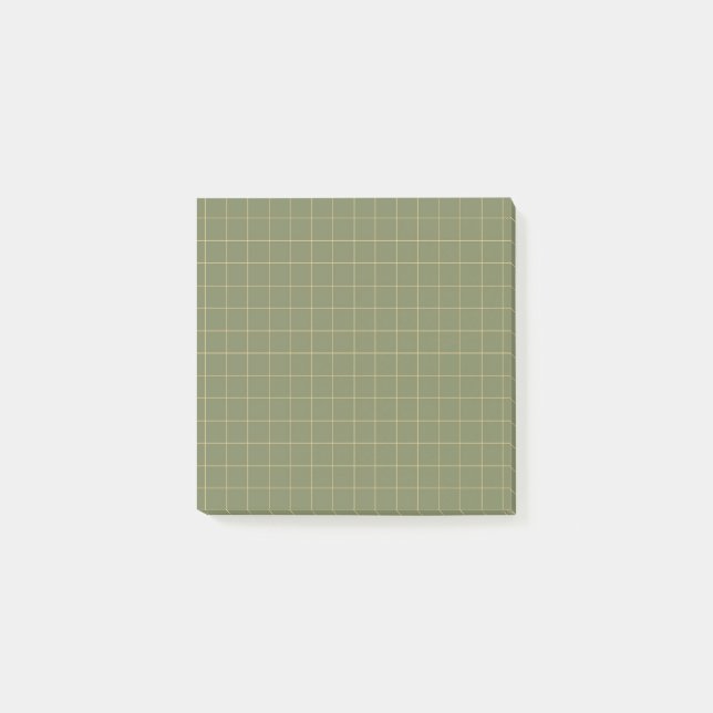 Deep Green Chequered Pattern Elegant Grid Design  Post-it Notes (Front)