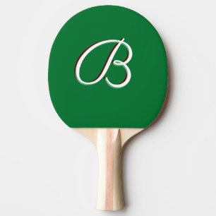 Deep Green Custom Monogram  Ping Pong Paddle