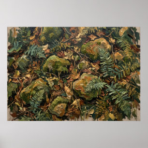 Deep Green Forest Foliage Poster