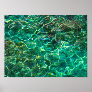 Deep green fresh waters poster