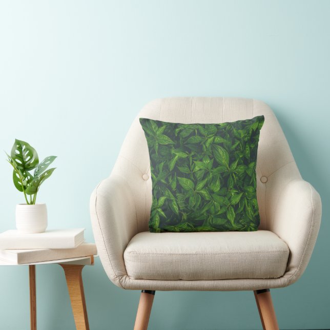 Deep Green Leaves  Cushion (Chair)