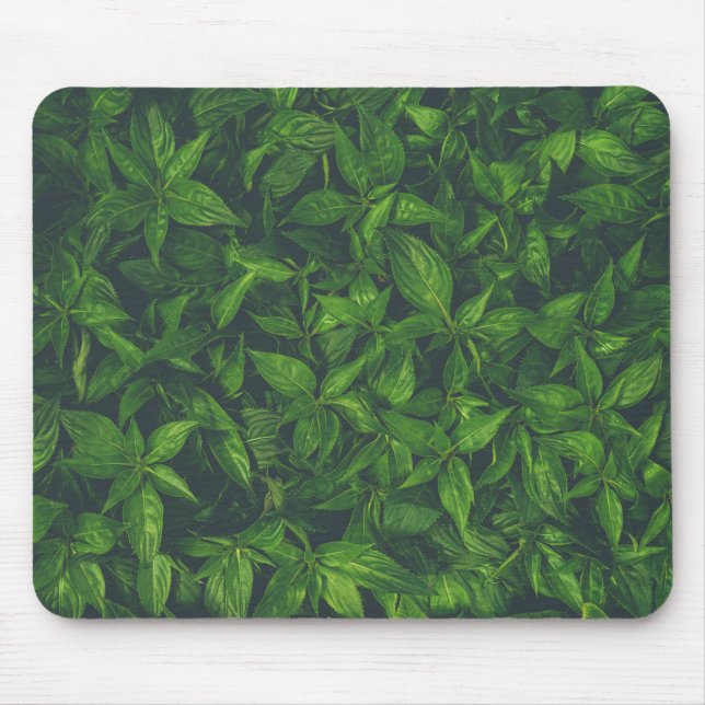 Deep Green Leaves  Mouse Mat (Front)