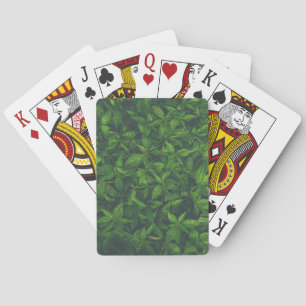 Deep Green Leaves Playing Cards