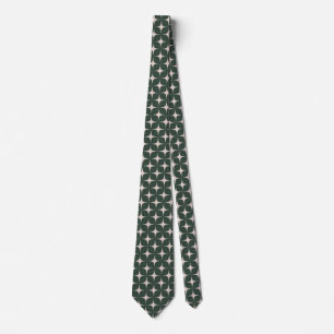 Deep Green Mid Century Modern Geometric Vintage Tie