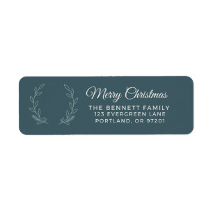 Deep Green Olive Christmas Return Address